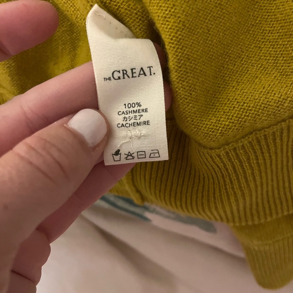 THE GREAT Mustard Cashmere Cardigan Size Small. - Picture 8 of 10